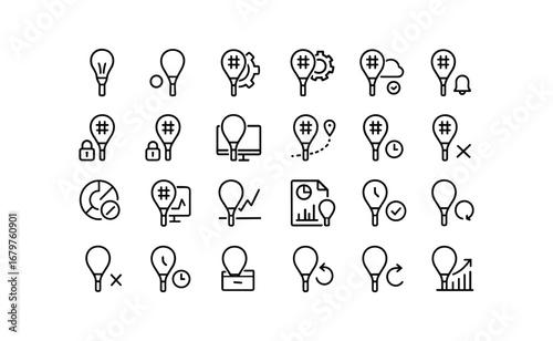 vector outline icons Squash (Advanced) squash smart squash ai squash auto squash manual squash synced squash unsynced squash secure squash unsecure squash monitor squash track squash alert.