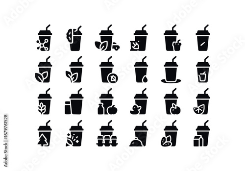 vector solid black filled icons Smoothie (Advanced) smoothie smart smoothie ai smoothie auto smoothie manual smoothie organic smoothie vegan smoothie sugarfree smoothie lowfat smoothie.