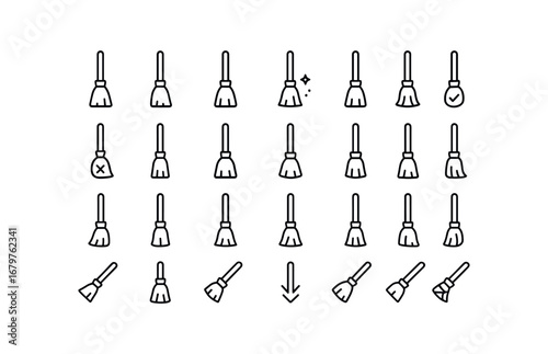 vector outline icons Broom (Basic) broom icon broom new broom old broom clean broom dirty broom safe broom unsafe broom small broom large broom plain broom ornate broom light broom dark.