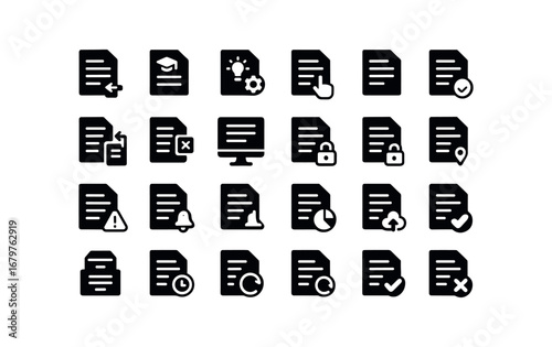 vector solid black filled icons Essay (Advanced) essay smart essay ai essay auto essay manual essay synced essay unsynced essay monitor essay track essay alert essay notify essay secure.