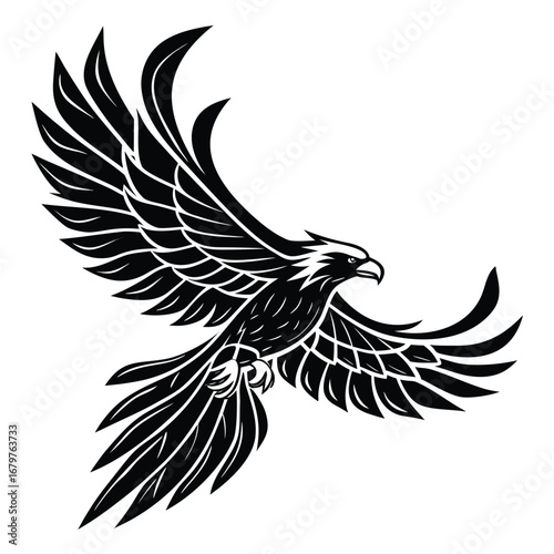 Phoenix wings spreading into shattered sky silhouette
