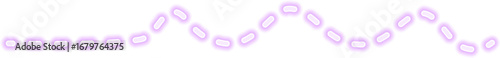 Glowing neon purple dashed line with a minimalist ripple stroke, creating an abstract and futuristic element.