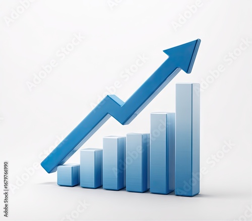 A vibrant, three-dimensional bar graph illustrates upward trend. Free Download A vibrant, three-dimensional bar graph illustrates upward trend. - GFXLoad