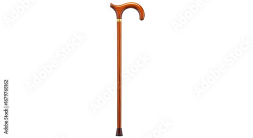Isolated Wooden Walking Stick