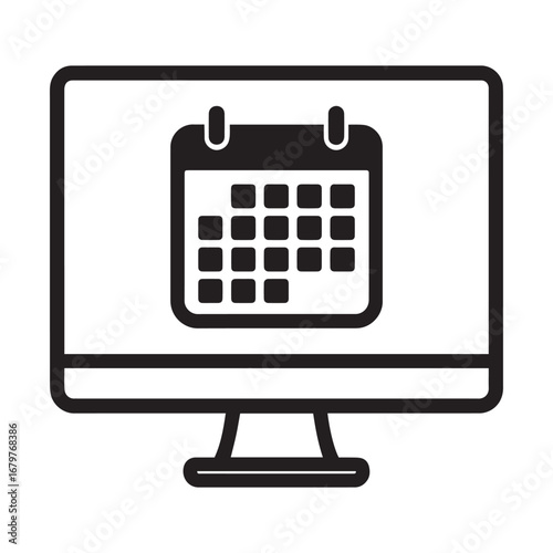 Monthly Calendar Grid Symbol