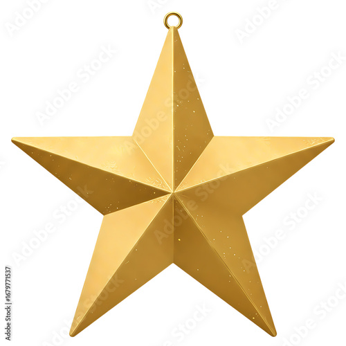 Gold Star Decoration: Metal Star Ornament, Festive Holiday Decor,  Christmas Star,  Five-Pointed Star
