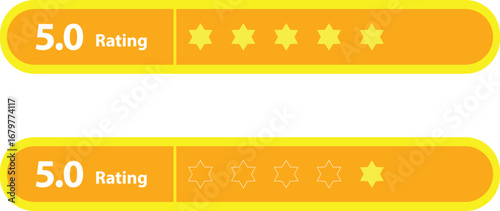 5-Star Rating Icon – Yellow Stars Symbol for Customer Reviews, Product Ratings & Service Feedback