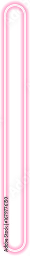 Shape with neon outline of a long rectangle with rounded corners.