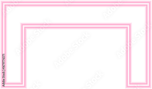 Shape features a neon outline with a concave rectangle and a long rectangular concave side.