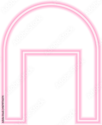 Shape features a neon outline with a concave rectangle, rounded side, and an opposite long squared concave.