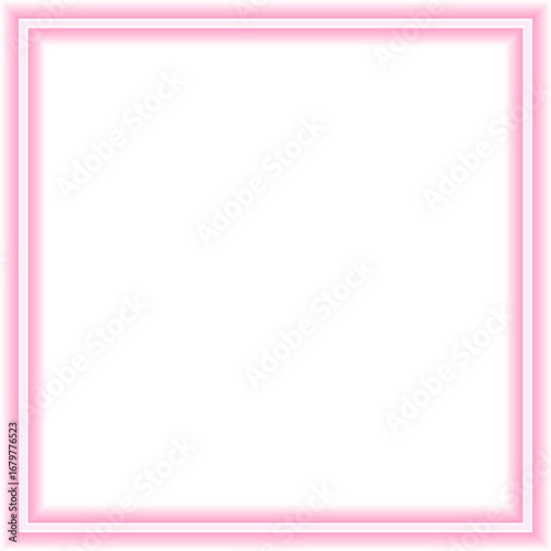 Neon outline shape of a simple square with a concave side.