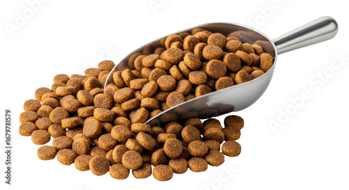 Fényképezés Isolated Dog food with scoop