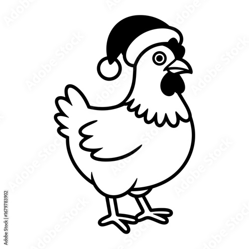 Chicken with Santa Hat