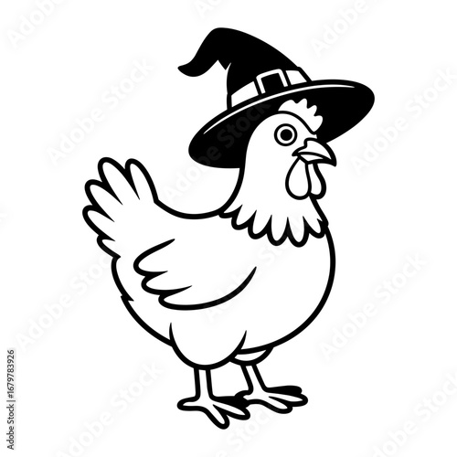 Chicken with Witch Hat