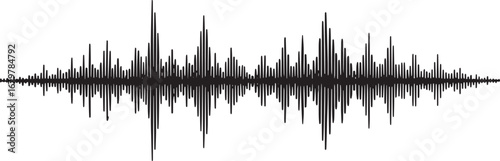 Sound wave illustration displaying audio frequency with dynamic