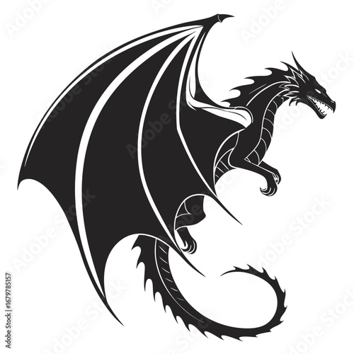 Dragon wings curling into glowing cave silhouette