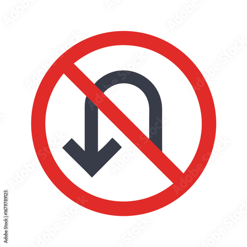 No uturn sign for traffic regulations