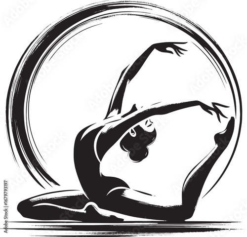 Graceful motion: A minimalist monochrome illustration of a rhyth