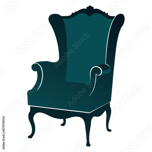 Minimalist Wingback Chair Vector Silhouette for Interior Design