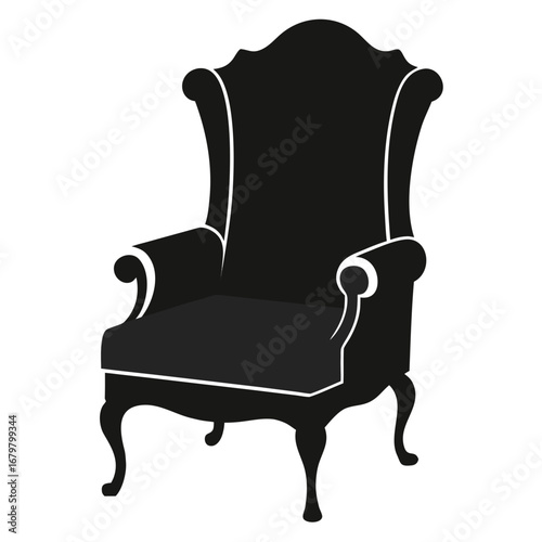 Minimalist Wingback Chair Vector Silhouette for Interior Design