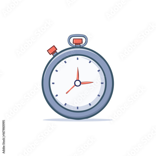 Classic Stopwatch with Red Button and Orange Hands