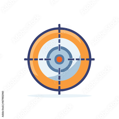 Stylized circular target with crosshairs and concentric circles illustration