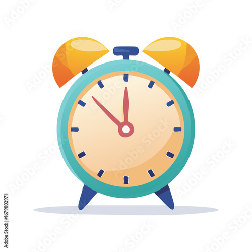 Illustration of a retro-style alarm clock indicating the time