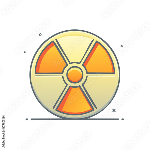 Modern flat design nuclear radiation warning symbol hazard danger alert illustration