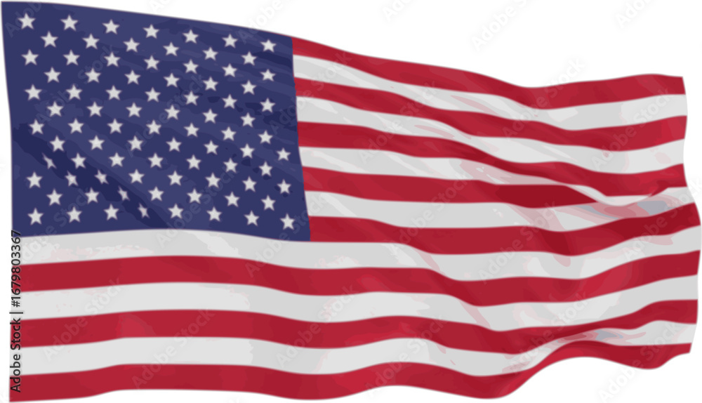 Obraz premium USA flag transparent background, American waving flag border 