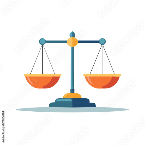 Scales of Justice Illustration, Equality Symbol, Balance Weights for Law Concepts