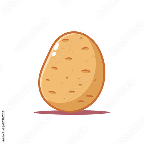 Simple cartoon potato illustration fresh raw organic food vegetable graphic