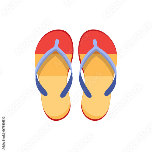 Colorful Flip Flops Summer Beach Footwear for Vacation Style and Holiday Relaxing