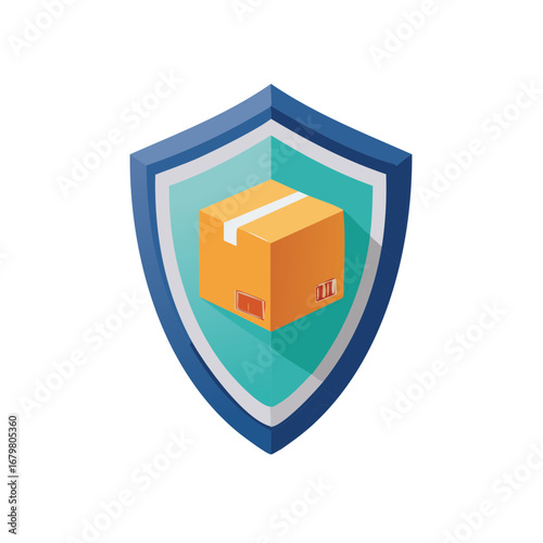 Protected Delivery Illustration Shipping Security Shield Logistics Parcel Service