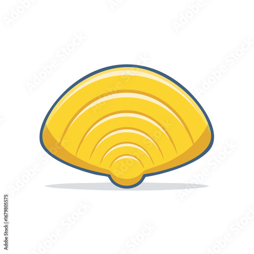 Elegant Yellow Seashell Illustration Detailed Shellfish Icon Ocean Graphic