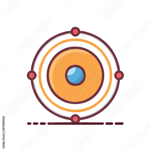 Abstract target graphic with crosshairs and concentric circles in orange and blue