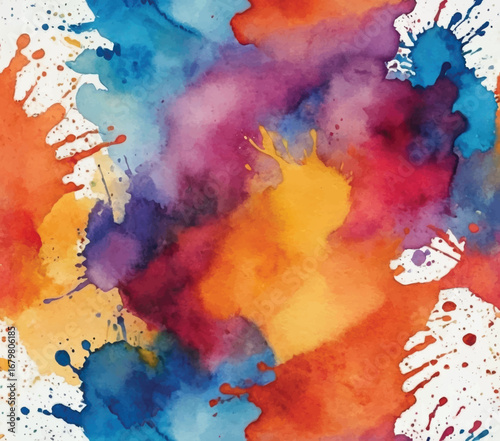 Abstract bright colorful watercolor splash background