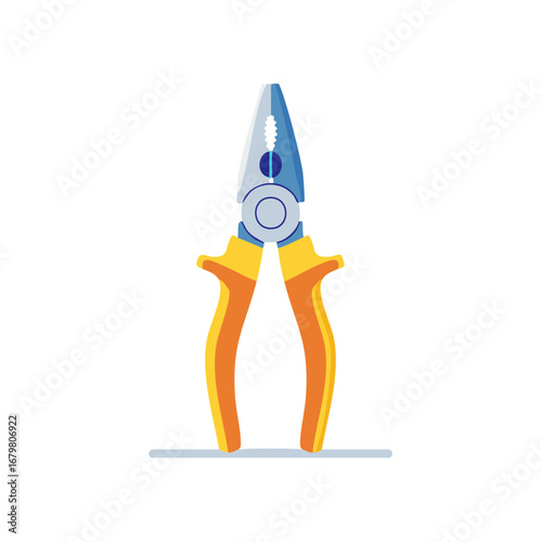 Vector illustration of combination pliers hand tool for repair, construction, and DIY projects