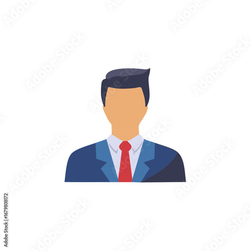 Faceless Businessman Illustration Wearing Suit and Tie Representing Success
