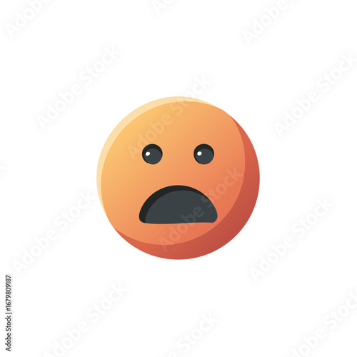 Astonished Emoji Face with Open Mouth and Wide Eyes Expressing Shock or Disbelief