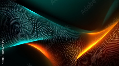 Abstract neural network pattern with smooth gradients, dark green to black background,