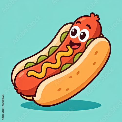 Wallpaper Mural cute hotdog cartoon Torontodigital.ca