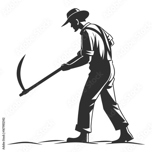 Farmer with sickle