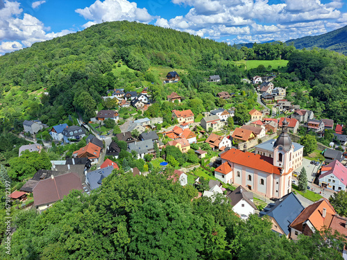 Fototapeta Naklejka Na Ścianę i Meble -  Stramberk w lecie, Morawy, Czechy/Stramberk town in summer, Moravia, Czechia