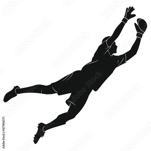 Football goalkeeper dive