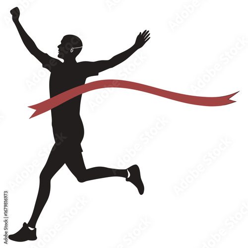 Runner at finish line