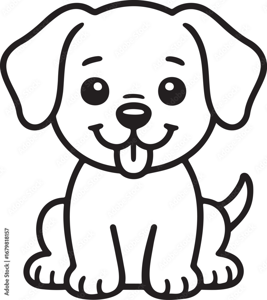 Obraz premium Cute puppy dog line art
