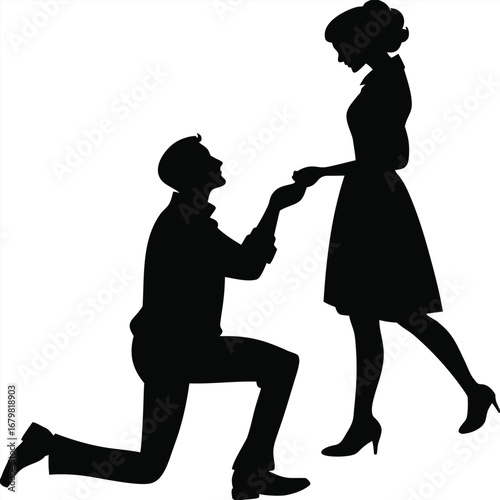 Man proposing to woman