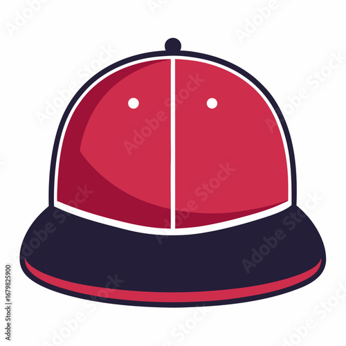 Flat Brim Snapback Hat Black Silhouette Vector on White Background