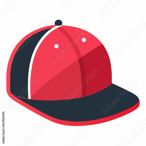 Flat Brim Snapback Hat Black Silhouette Vector on White Background