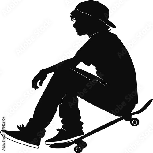 Person skateboarding sitting down